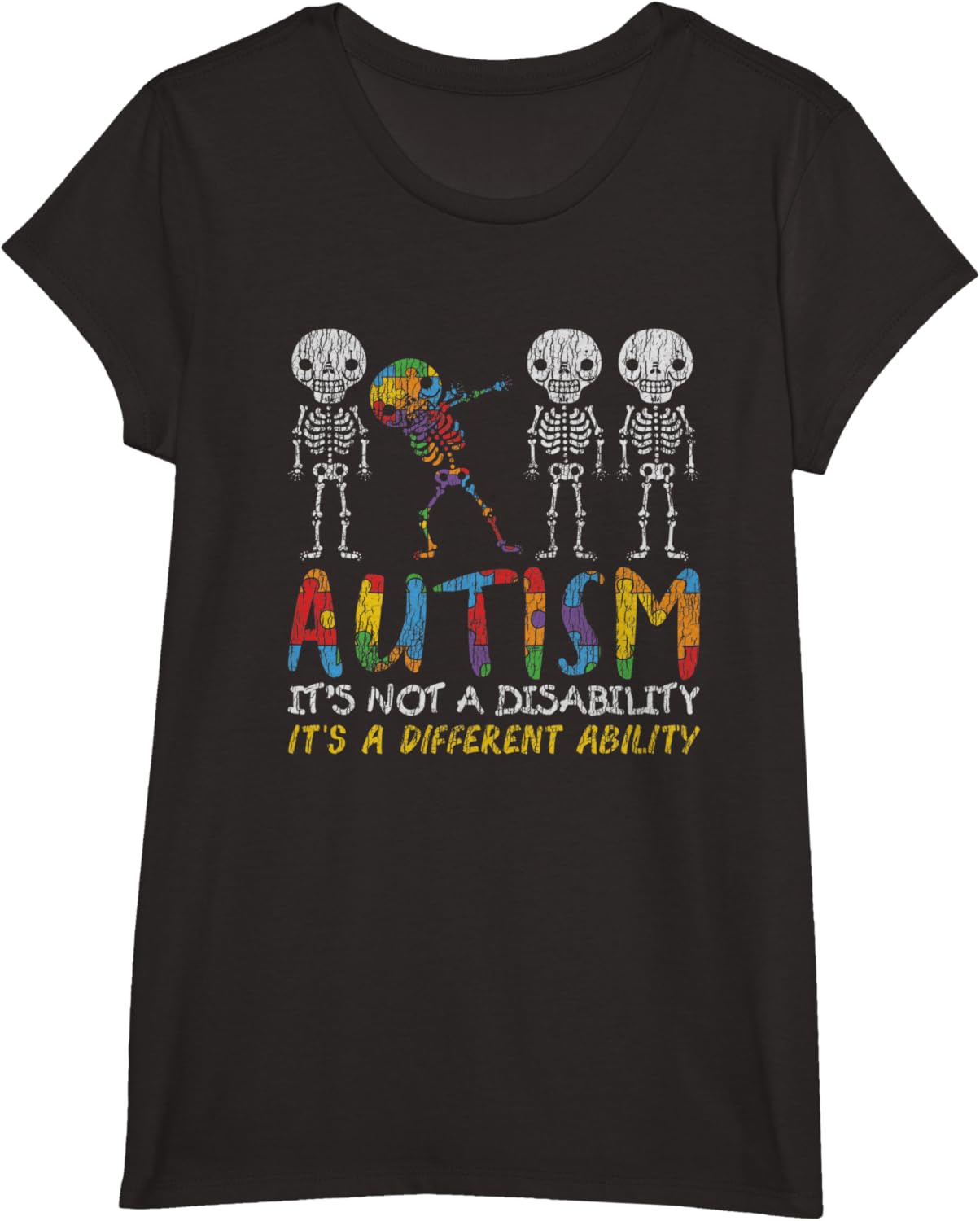 Autism Awerness - Skeleton Dabbing Autistic Kids Awareness