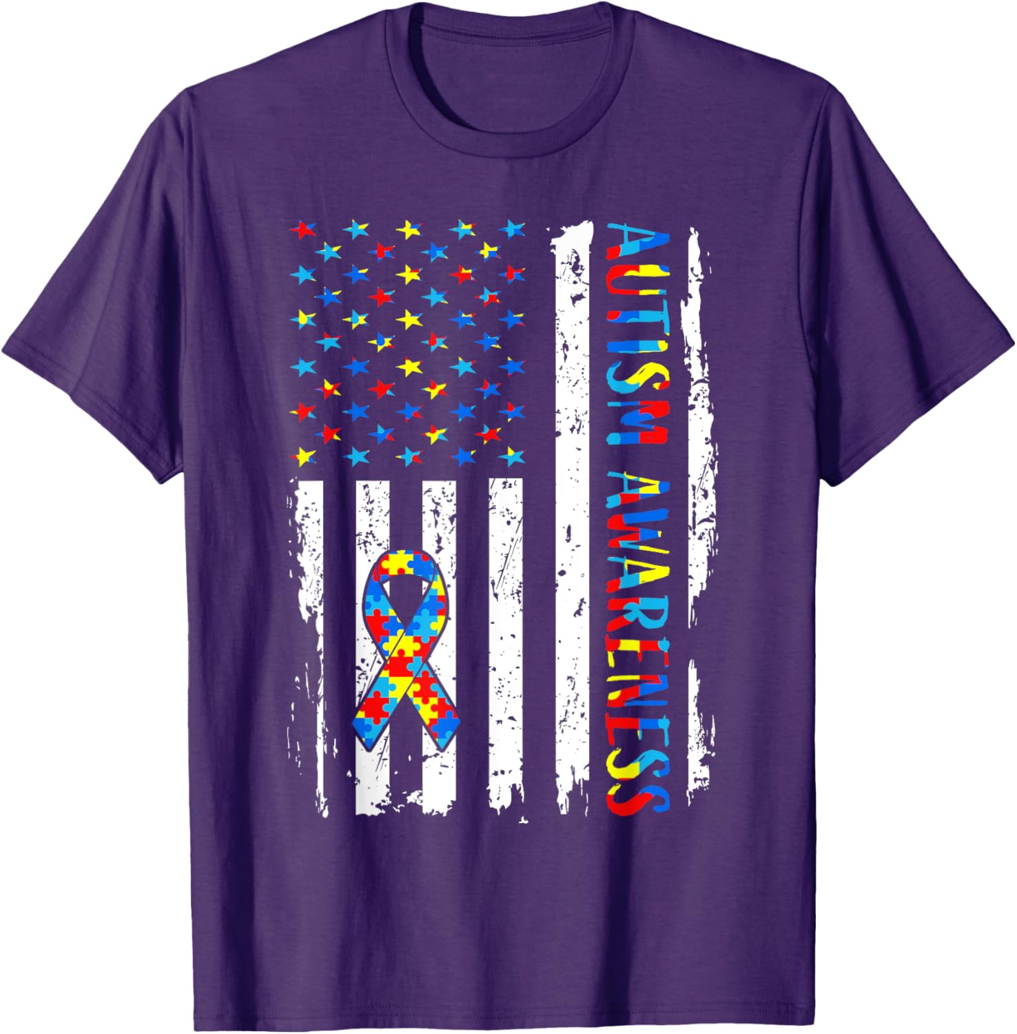 Autism Awareness Mom Dad USA flag Autistic Awareness Autism