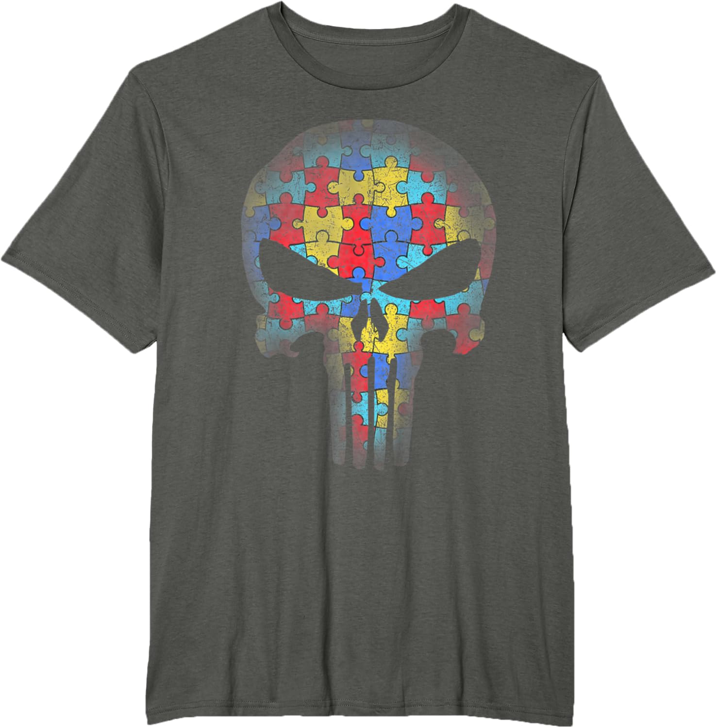 Skull Autism Awareness Puzzle Piece Mens Womens Kids