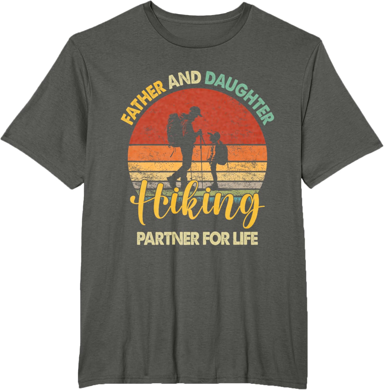 Retro Father Daughter Hiking Partner For Life Fathers Day