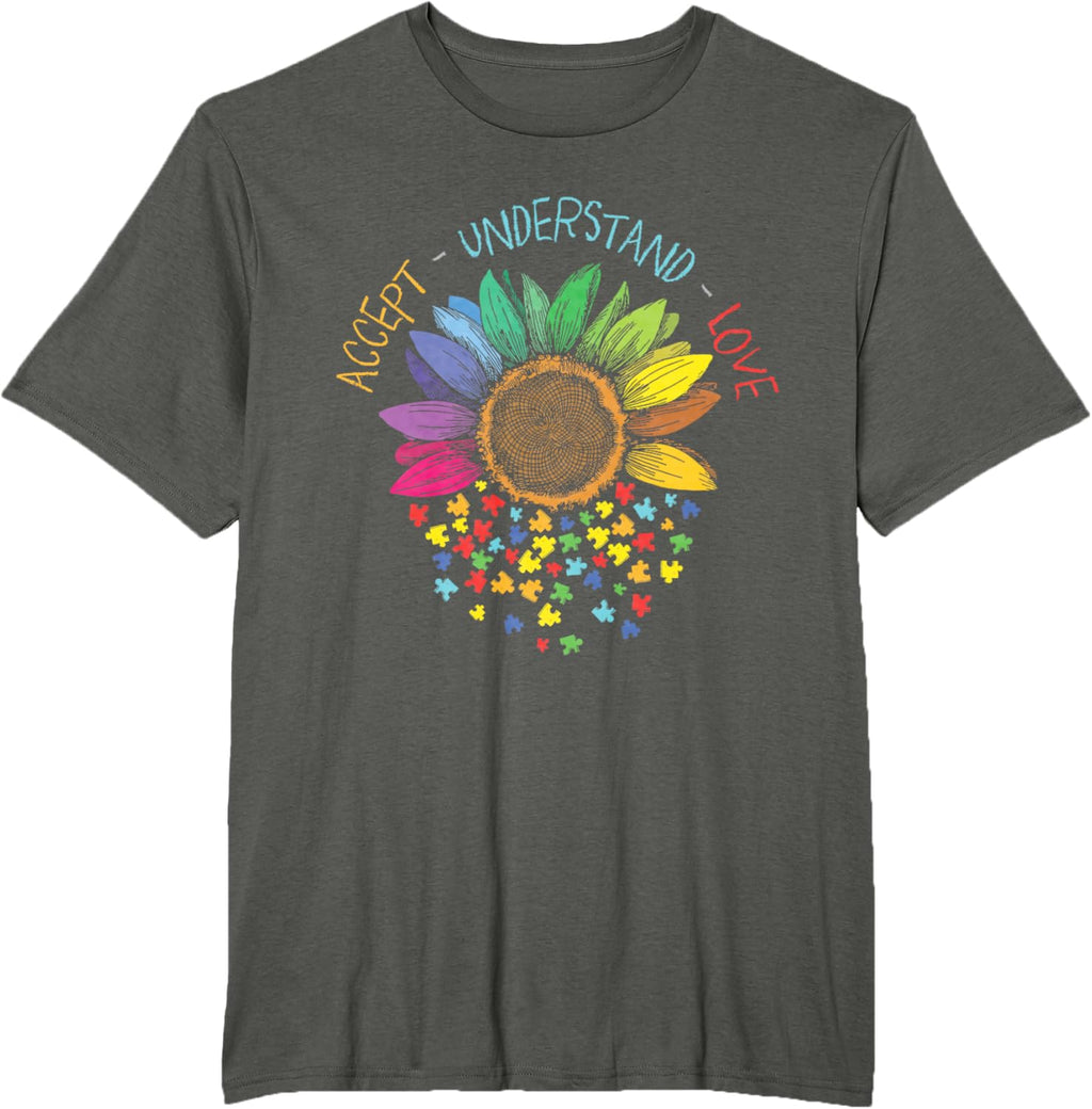 Autism Awareness Accept Understand Love ASD Rainbow Flower