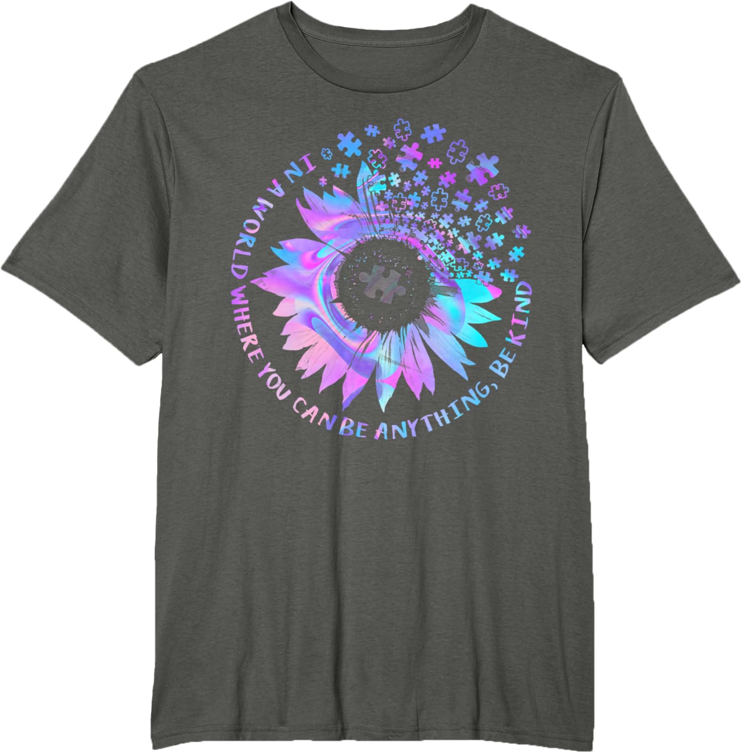 Be Kind Autism Awareness Kindness Sunflower Tie Dye Puzzle