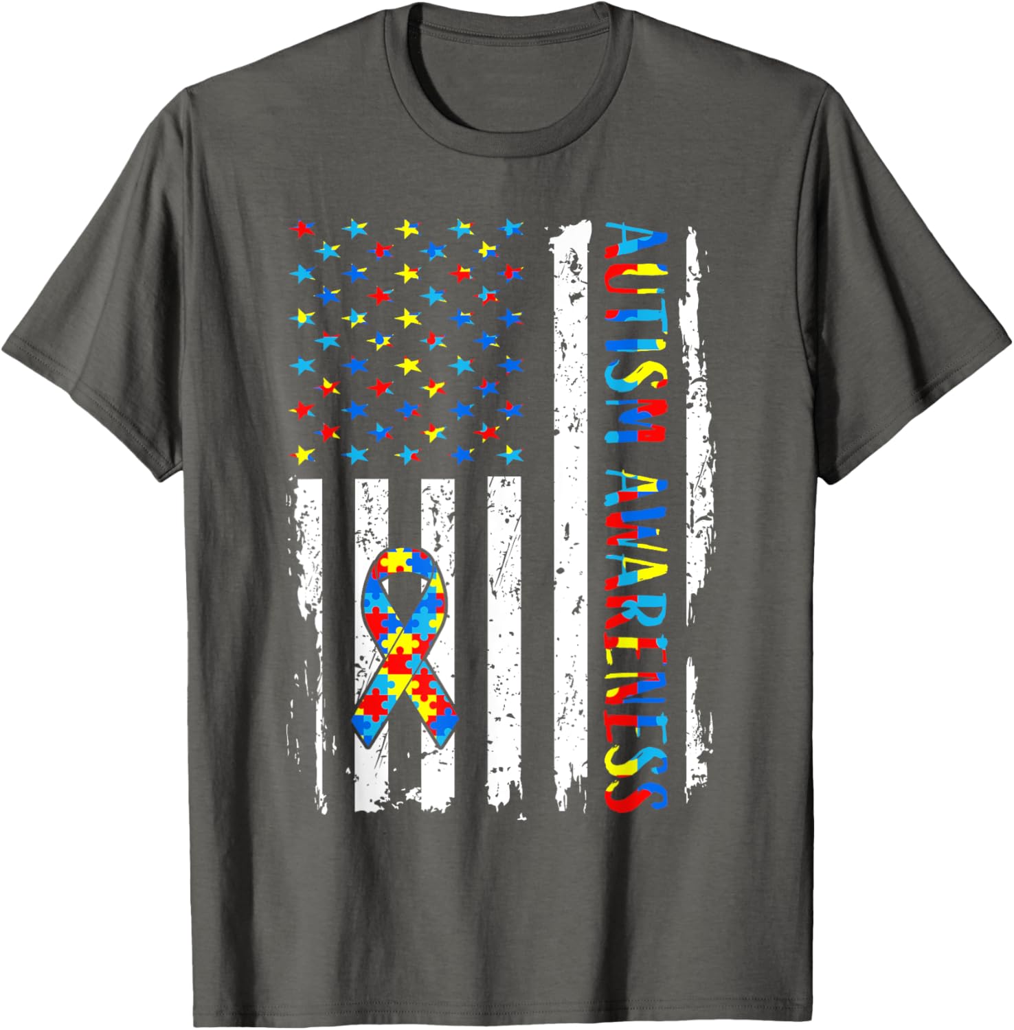 Autism Awareness Mom Dad USA flag Autistic Awareness Autism