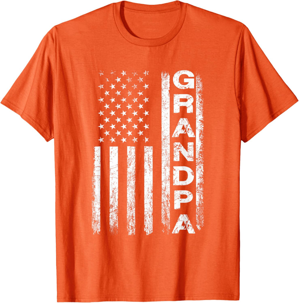 Grandpa Vintage American Flag Father's Day 4th of July Papa
