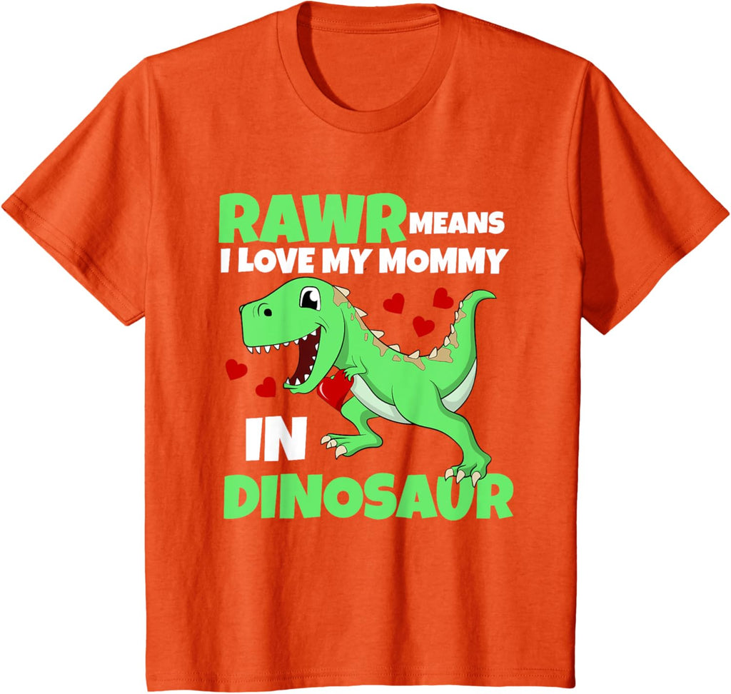 Kids I Love My Mommy Rawr Dinosaur Mom Mother's Day Toddler Boy Mother Shirt