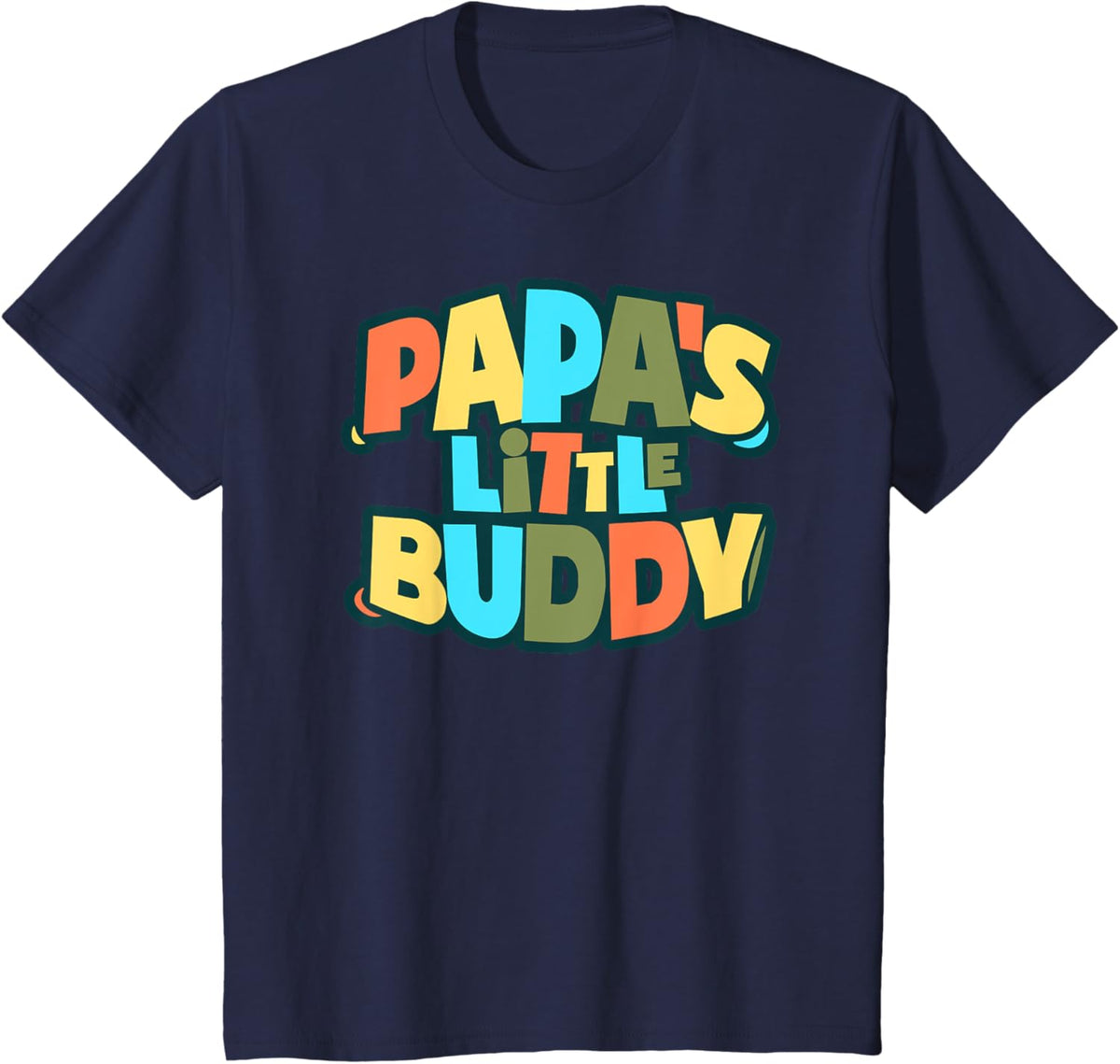 Kids Papa's Little Buddy Shirt Cute Toddlers Fathers Day Outfit