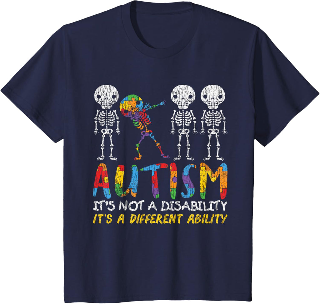Autism Awerness - Skeleton Dabbing Autistic Kids Awareness