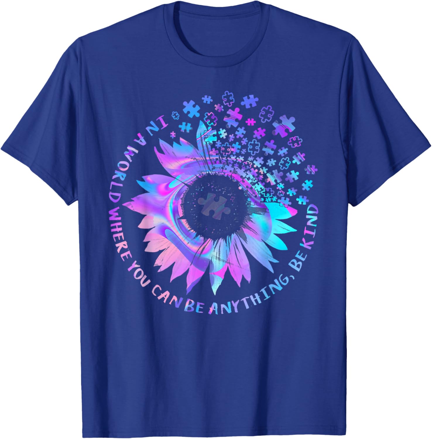 Be Kind Autism Awareness Kindness Sunflower Tie Dye Puzzle