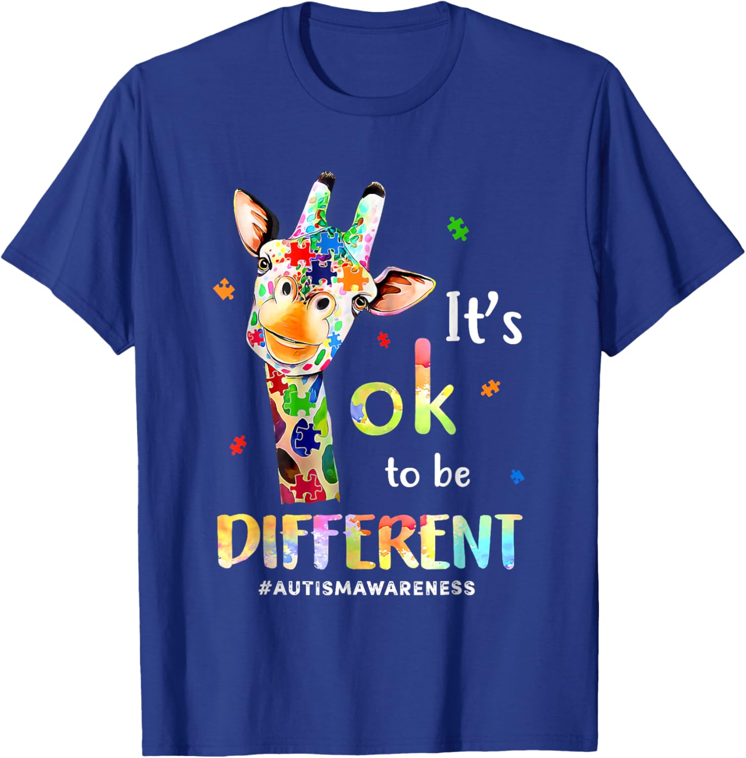 Autism Awareness Cute Giraffe Animal Its Ok To Be Different