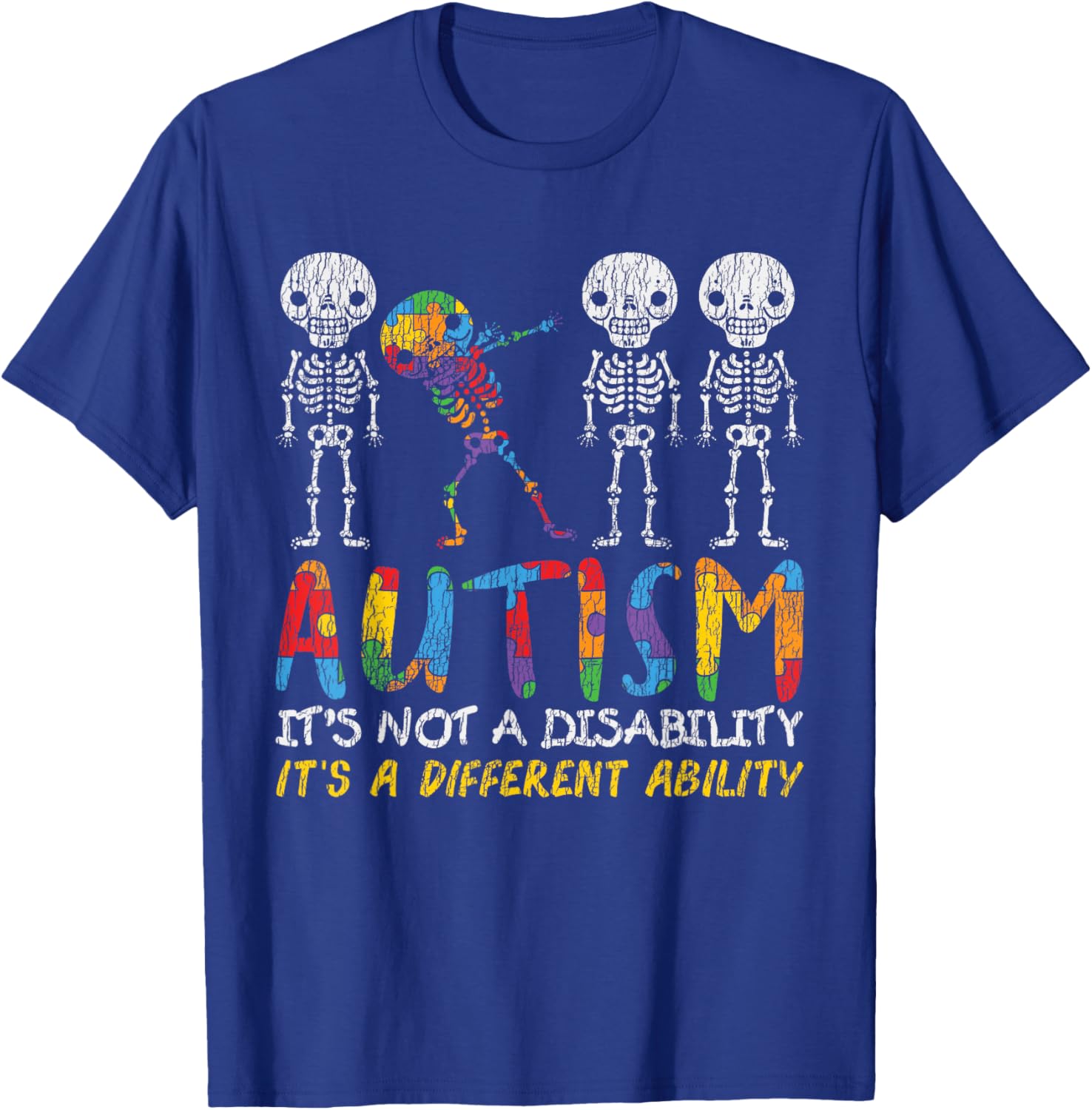 Autism Awerness - Skeleton Dabbing Autistic Kids Awareness