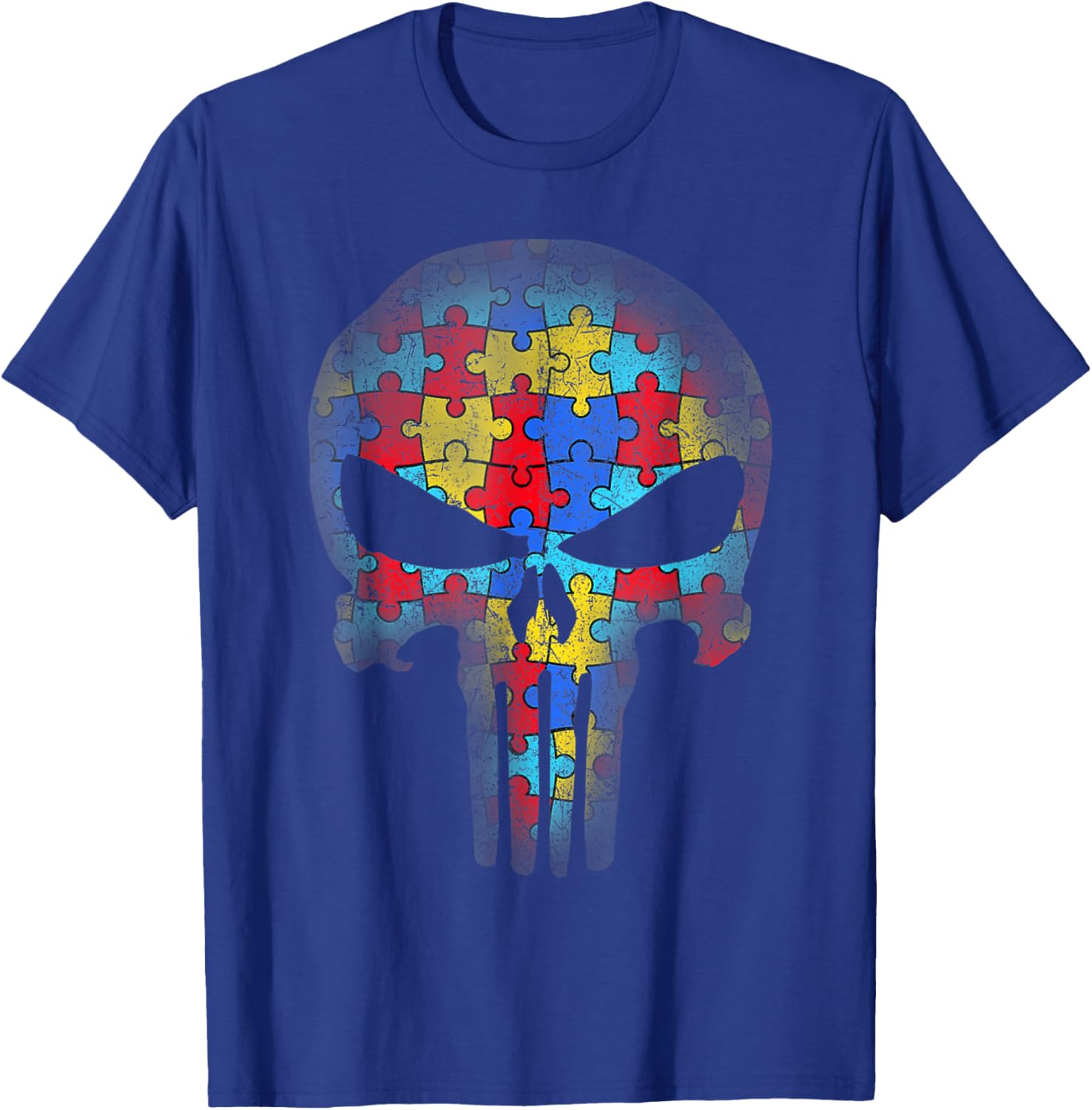 Skull Autism Awareness Puzzle Piece Mens Womens Kids