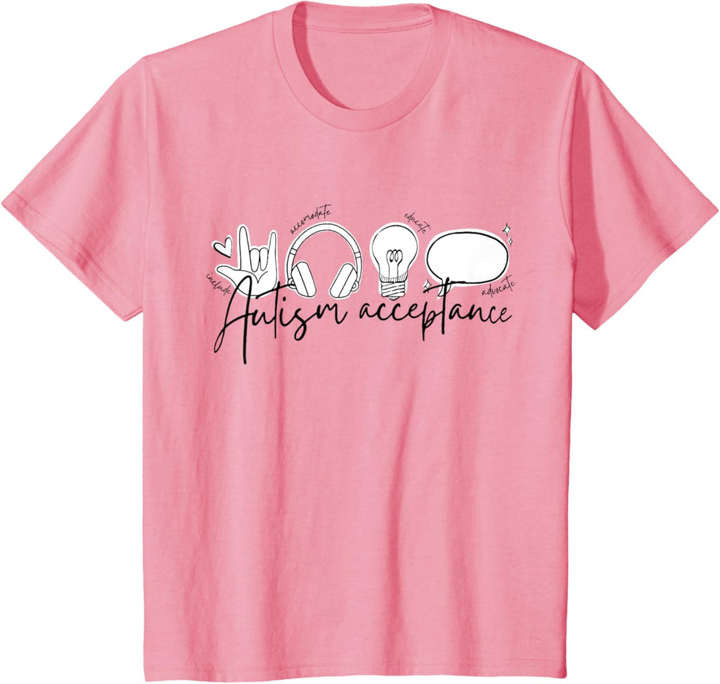 Autism Awareness Acceptance Shirt Support Mom Women Kid