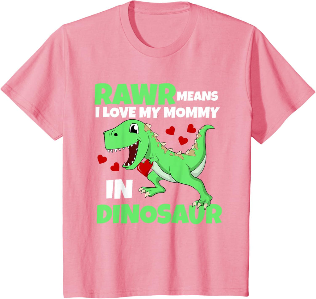 Kids I Love My Mommy Rawr Dinosaur Mom Mother's Day Toddler Boy Mother Shirt