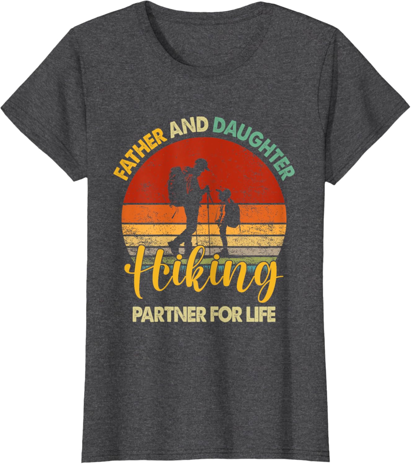 Retro Father Daughter Hiking Partner For Life Fathers Day