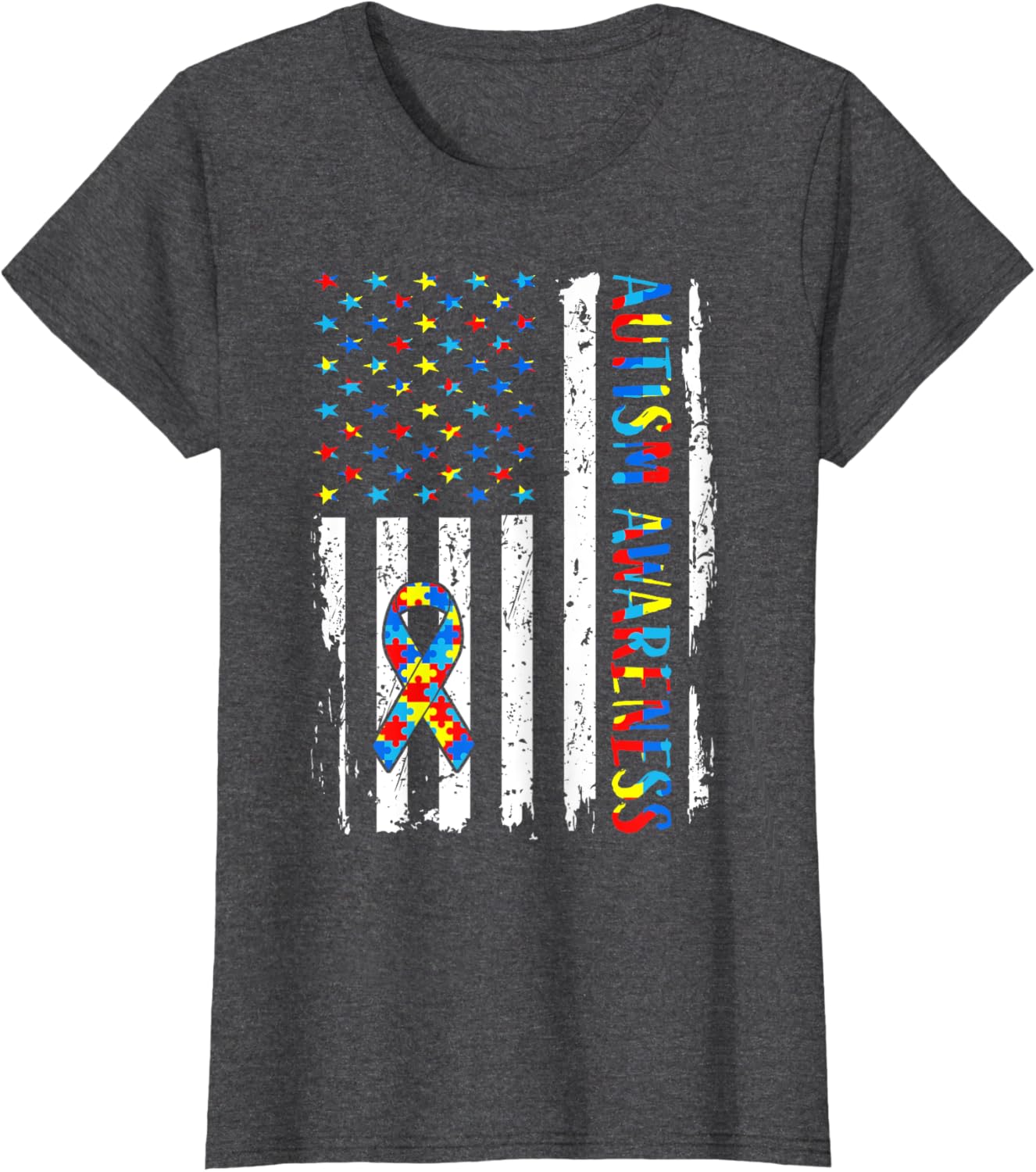 Autism Awareness Mom Dad USA flag Autistic Awareness Autism