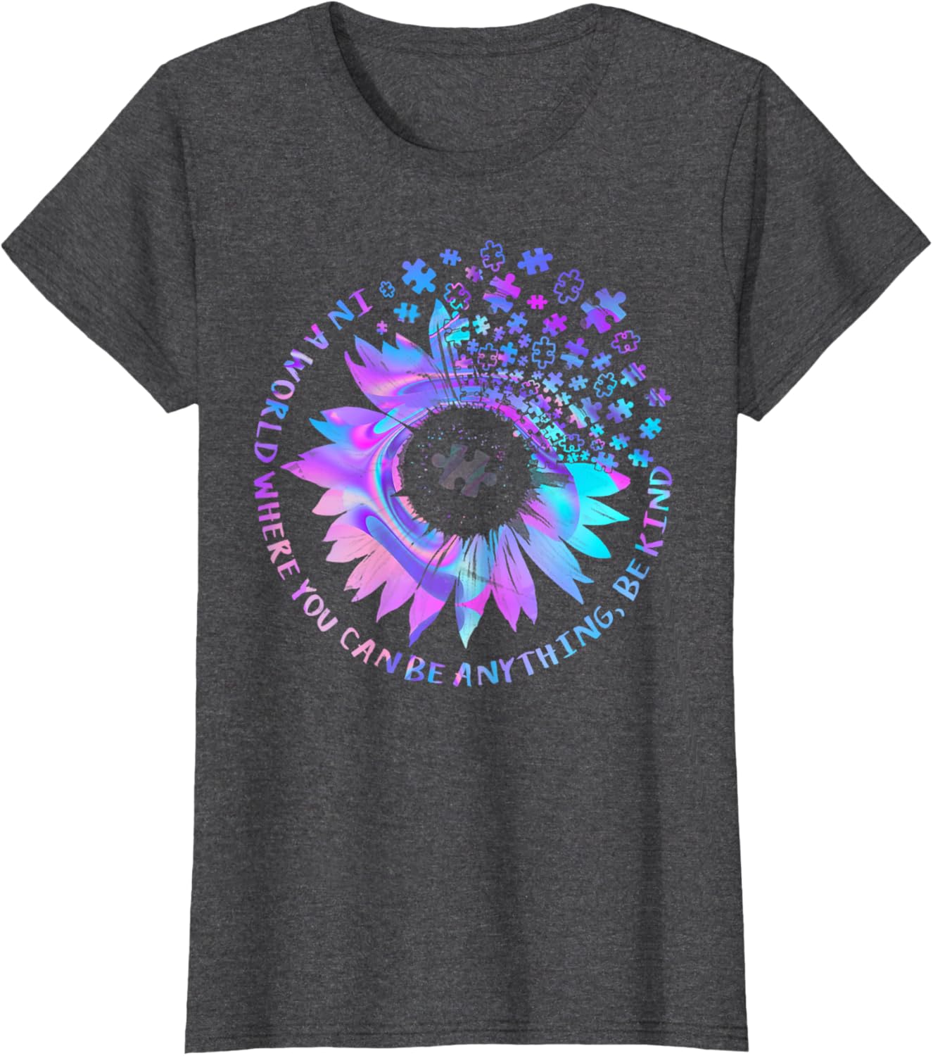 Be Kind Autism Awareness Kindness Sunflower Tie Dye Puzzle