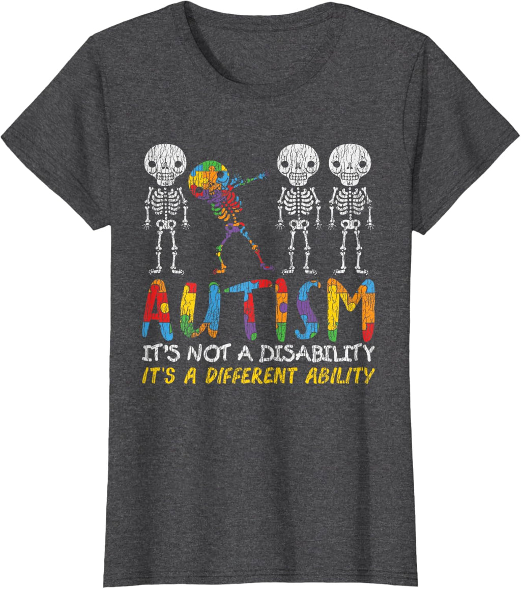 Autism Awerness - Skeleton Dabbing Autistic Kids Awareness
