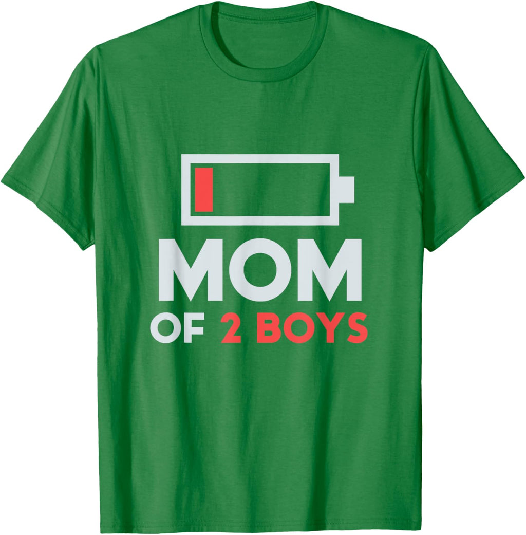 Mom of 2 Boys Gift from Son Mothers Day Birthday Women Mother Shirt
