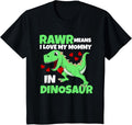 Kids I Love My Mommy Rawr Dinosaur Mom Mother's Day Toddler Boy Mother Shirt