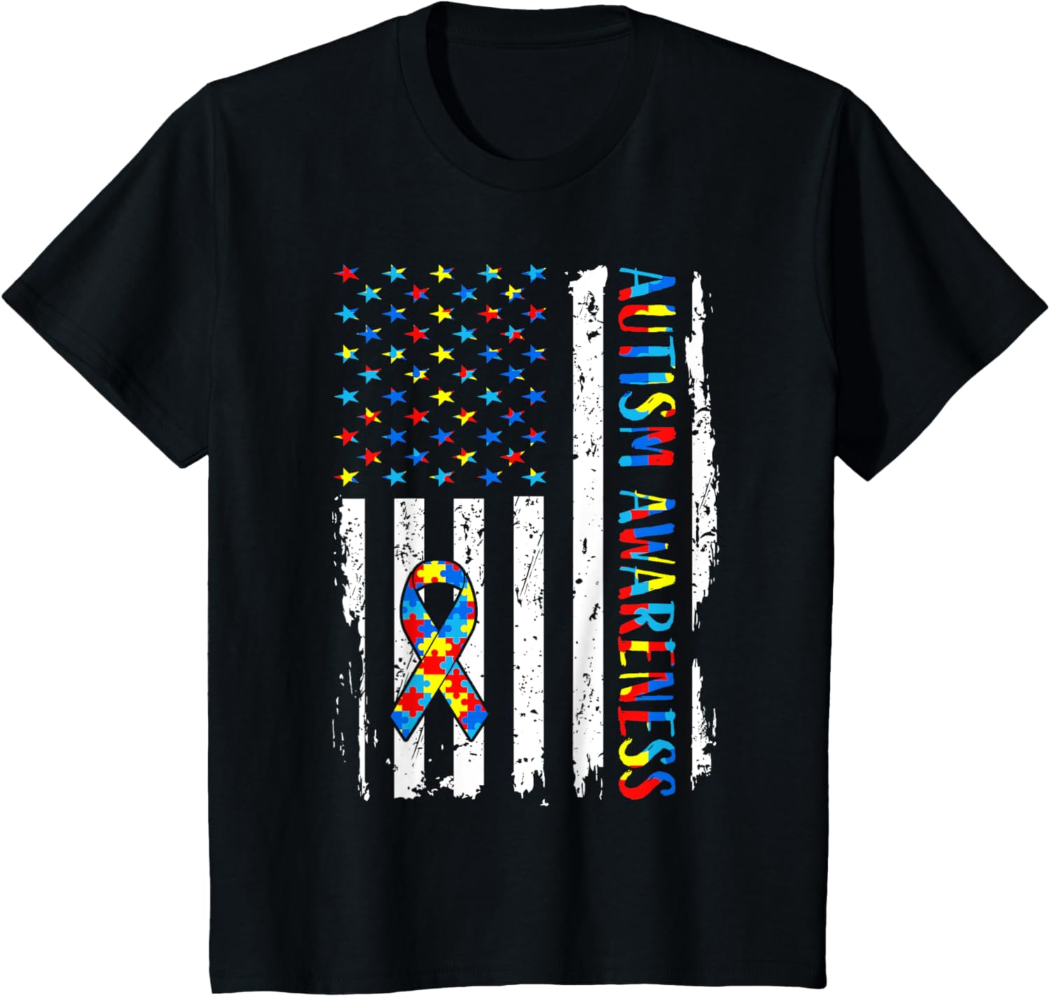 Autism Awareness Mom Dad USA flag Autistic Awareness Autism