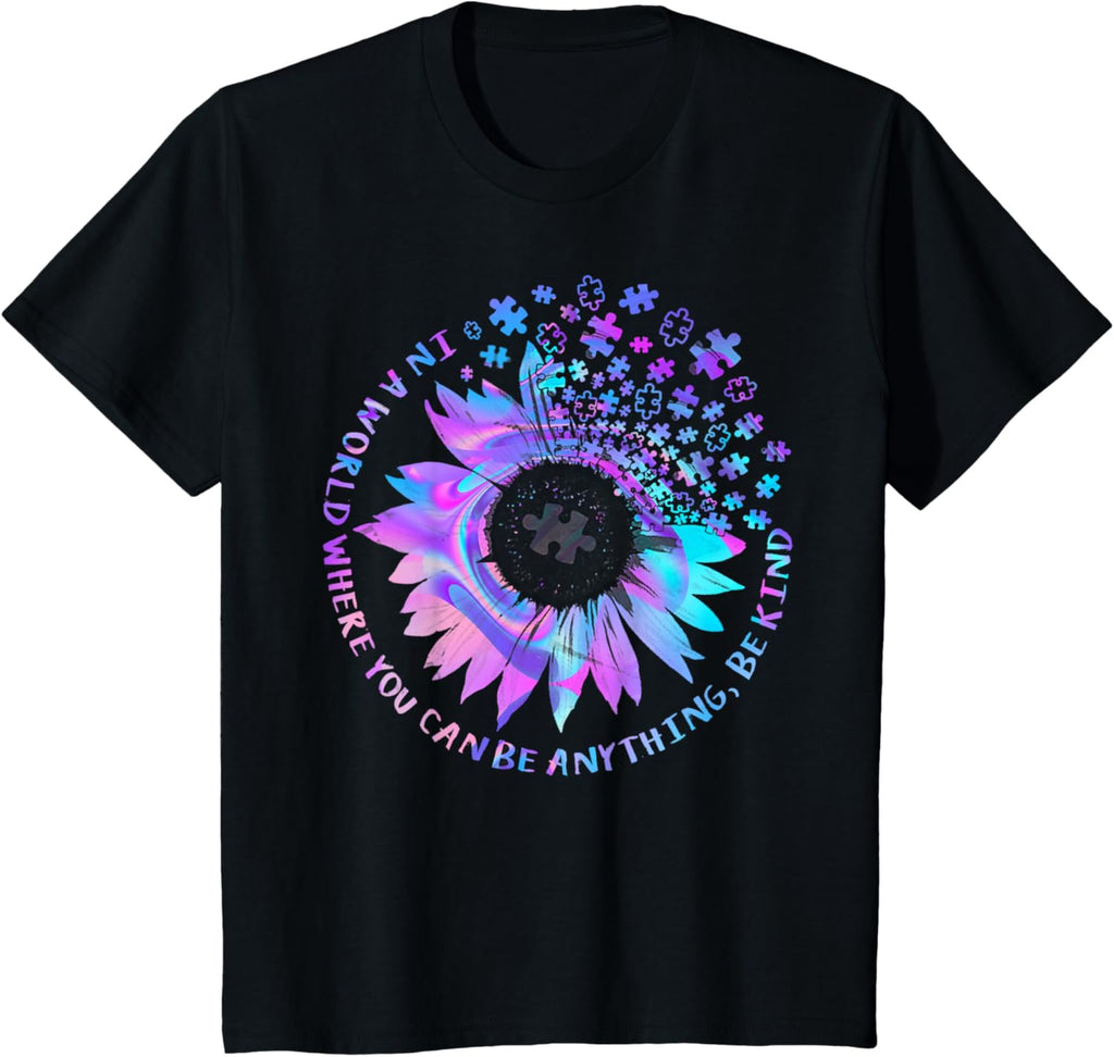 Be Kind Autism Awareness Kindness Sunflower Tie Dye Puzzle
