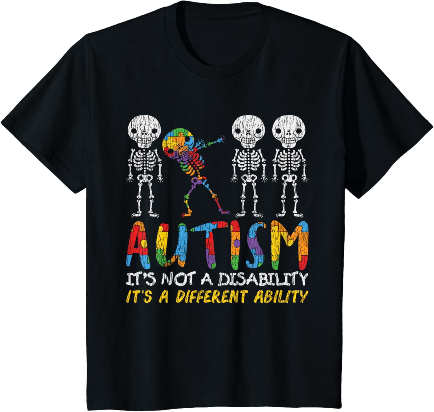 Autism Awerness - Skeleton Dabbing Autistic Kids Awareness