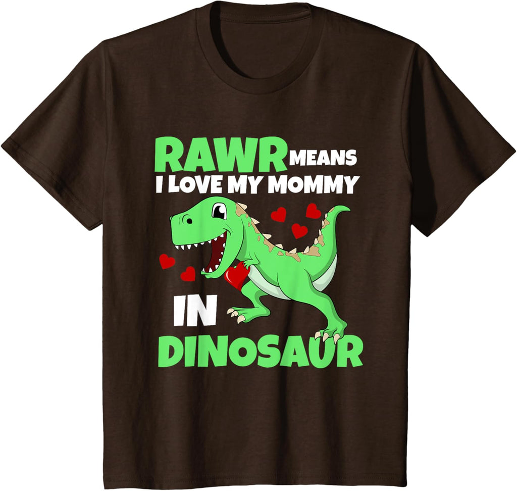 Kids I Love My Mommy Rawr Dinosaur Mom Mother's Day Toddler Boy Mother Shirt