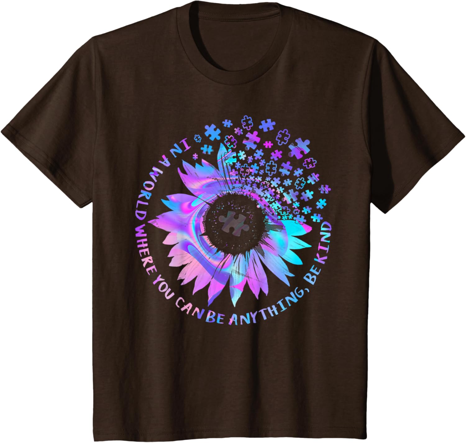 Be Kind Autism Awareness Kindness Sunflower Tie Dye Puzzle