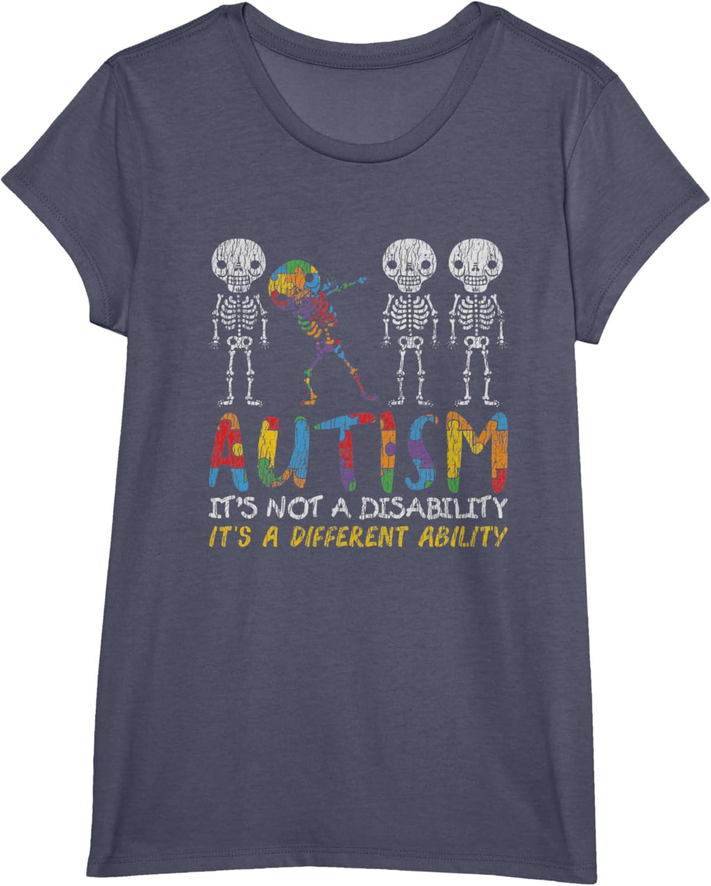 Autism Awerness - Skeleton Dabbing Autistic Kids Awareness