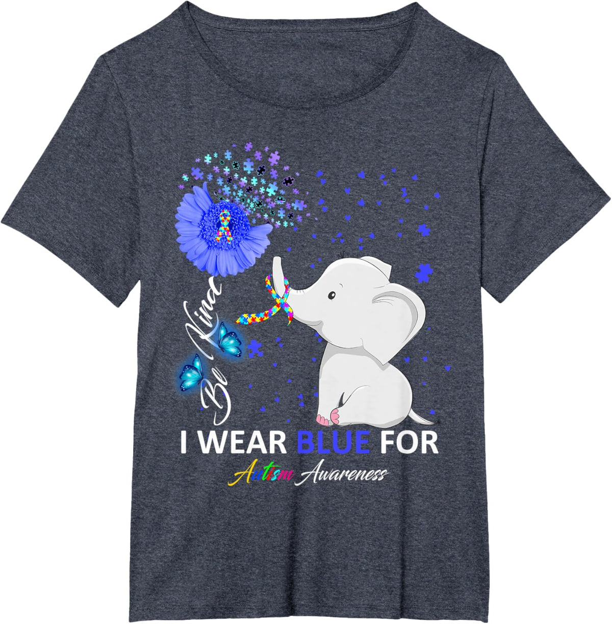 I Wear Blue Autism Awareness - Elephant Autism Awareness