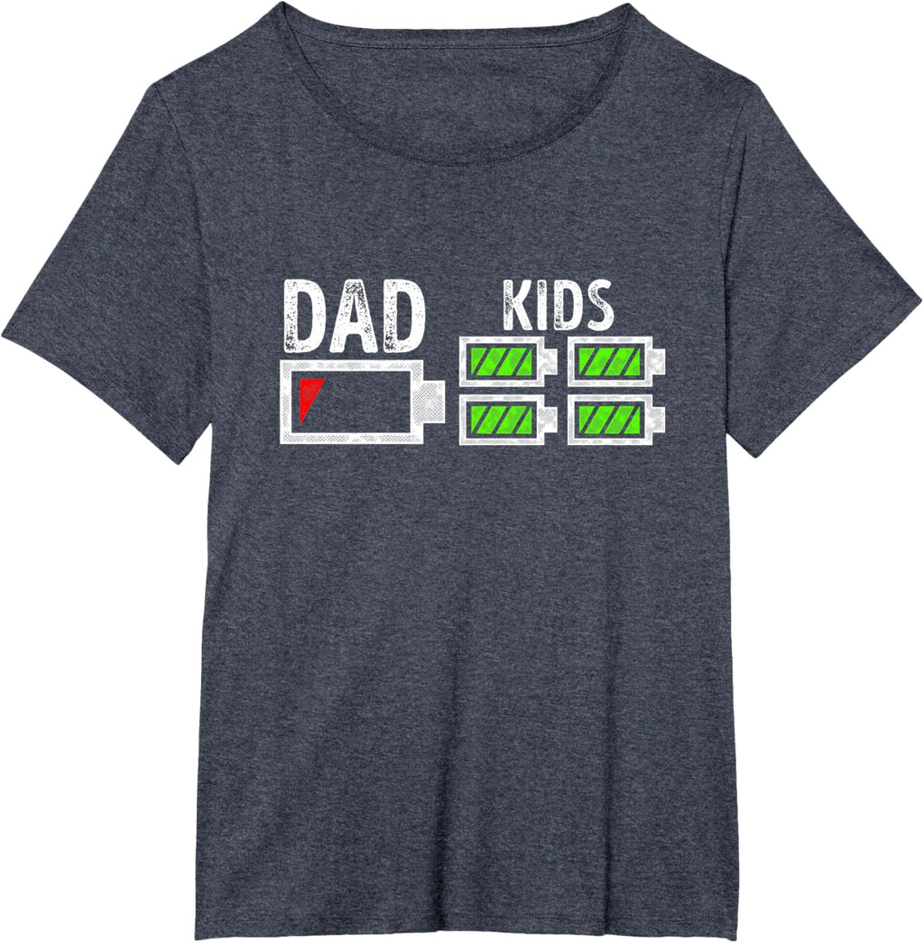 Dad of Four Low Battery Funny Father of 4 Kids Dad