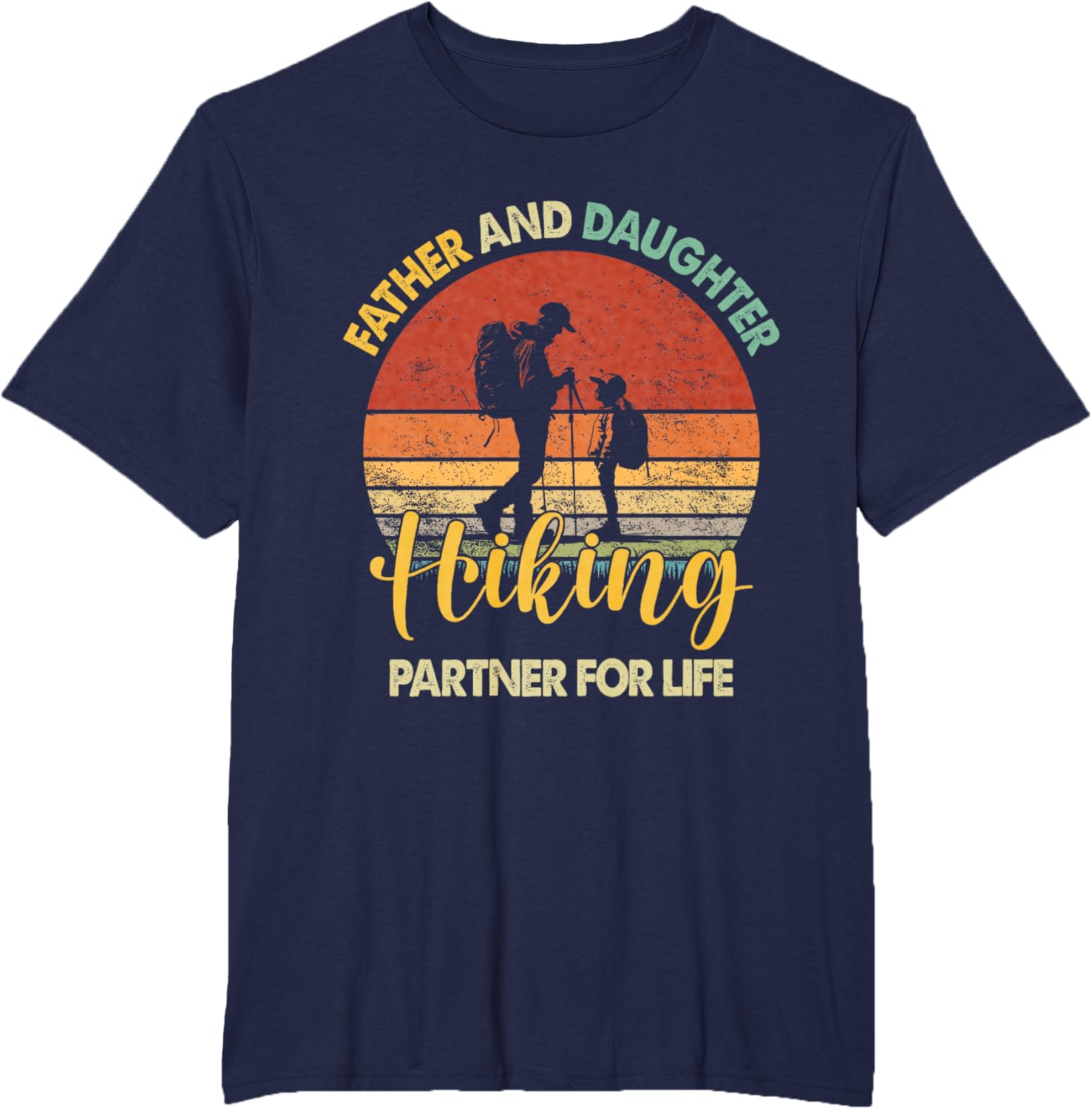 Retro Father Daughter Hiking Partner For Life Fathers Day