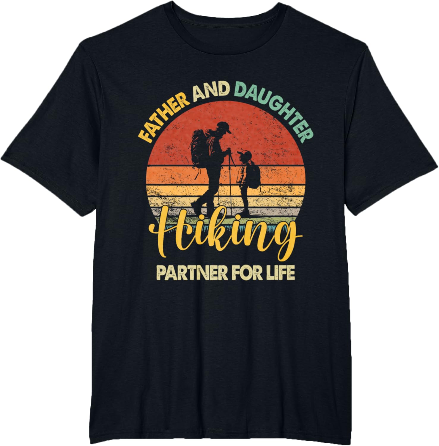 Retro Father Daughter Hiking Partner For Life Fathers Day