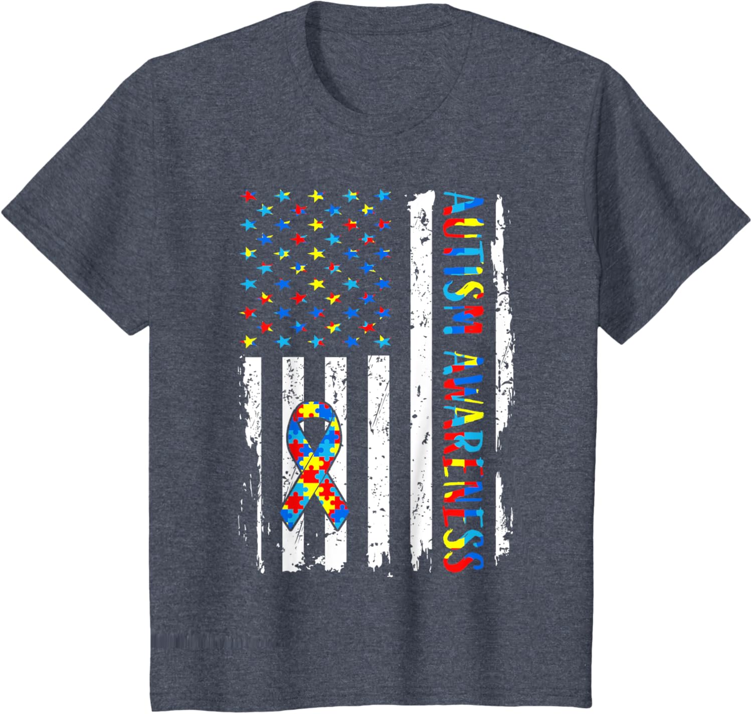 Autism Awareness Mom Dad USA flag Autistic Awareness Autism