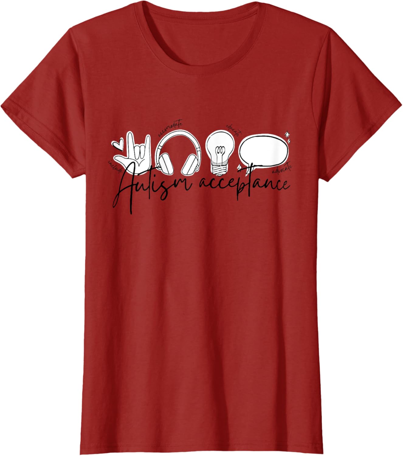 Autism Awareness Acceptance Shirt Support Mom Women Kid