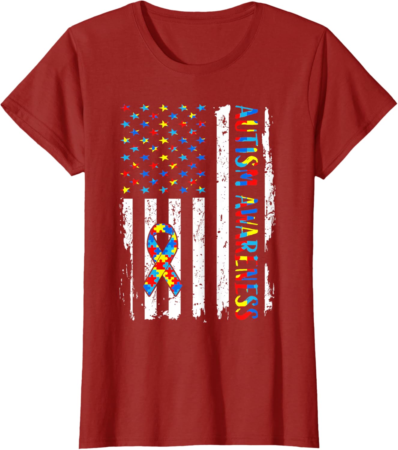 Autism Awareness Mom Dad USA flag Autistic Awareness Autism