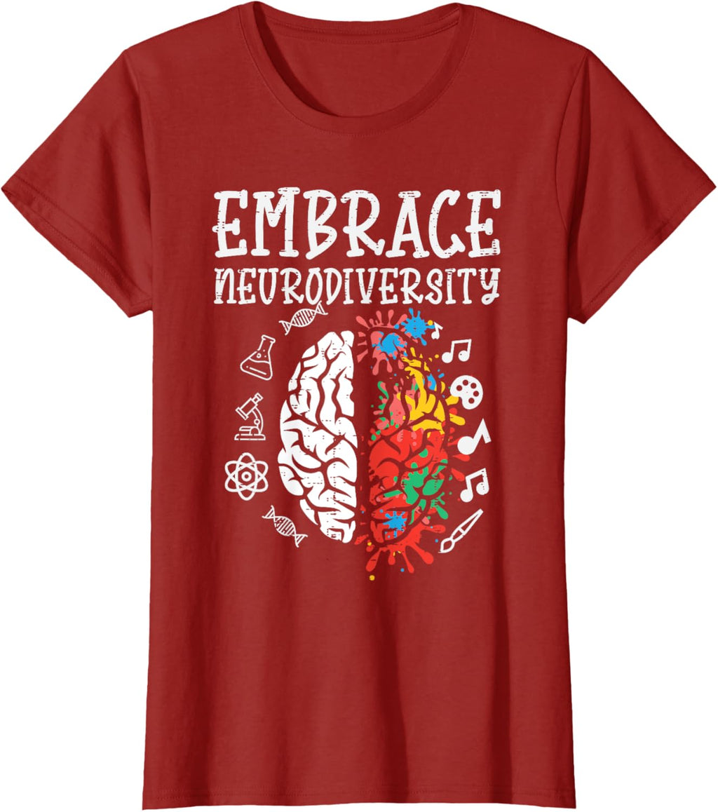 Embrace Neurodiversity Autism Awareness ASD Men Women Kids