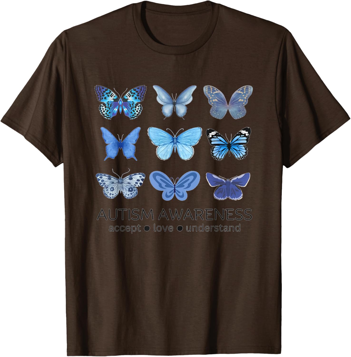Women In April We Wear Blue Butterfly Autism Mental Health
