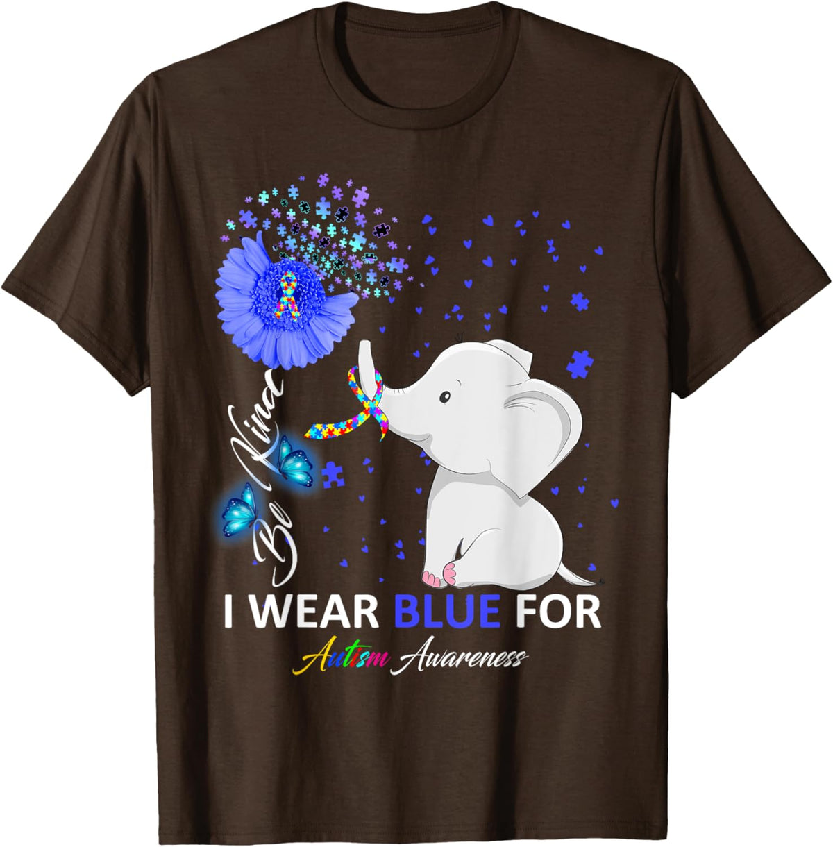 I Wear Blue Autism Awareness - Elephant Autism Awareness