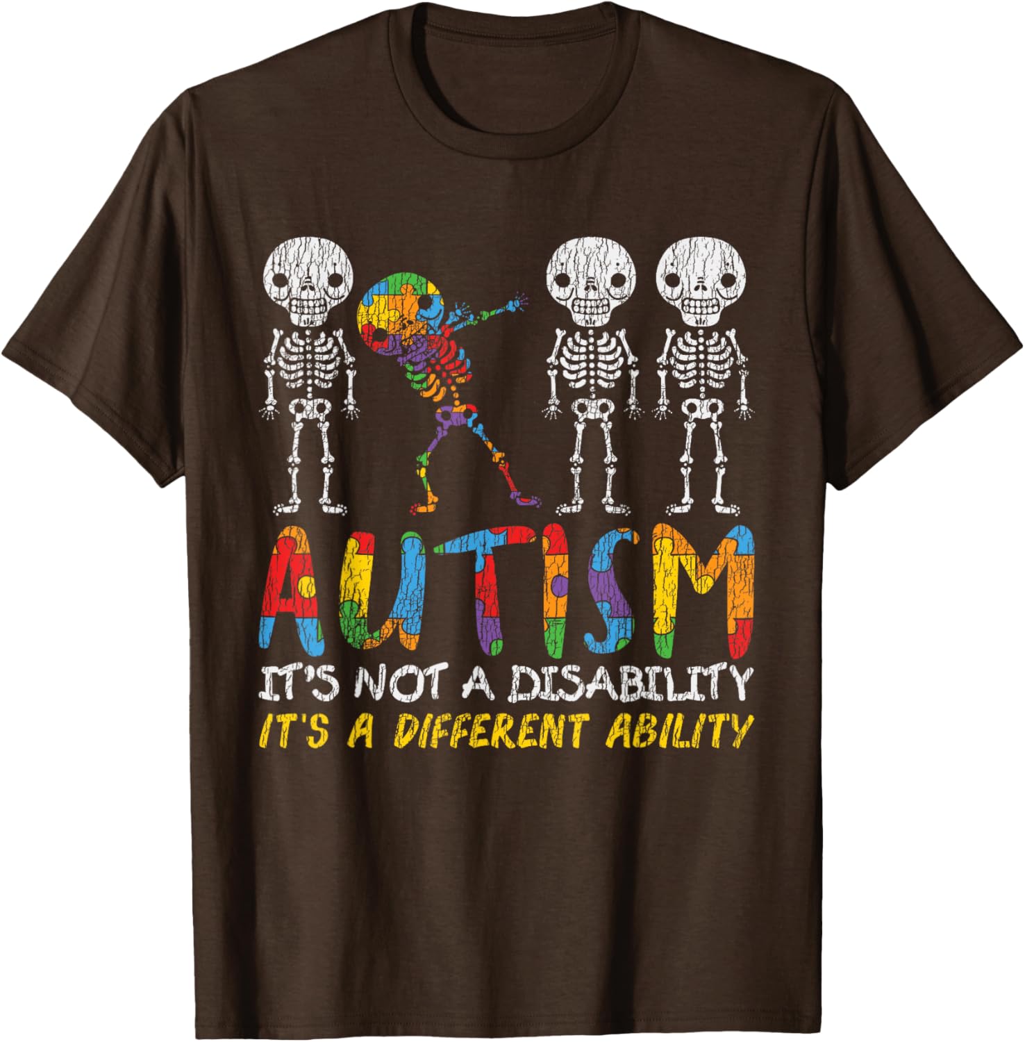 Autism Awerness - Skeleton Dabbing Autistic Kids Awareness