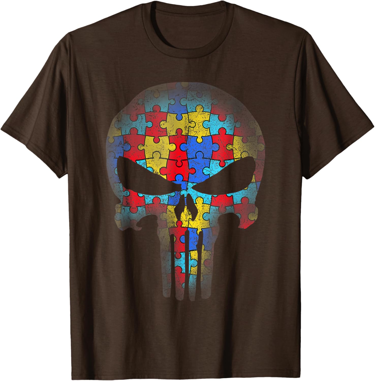 Skull Autism Awareness Puzzle Piece Mens Womens Kids