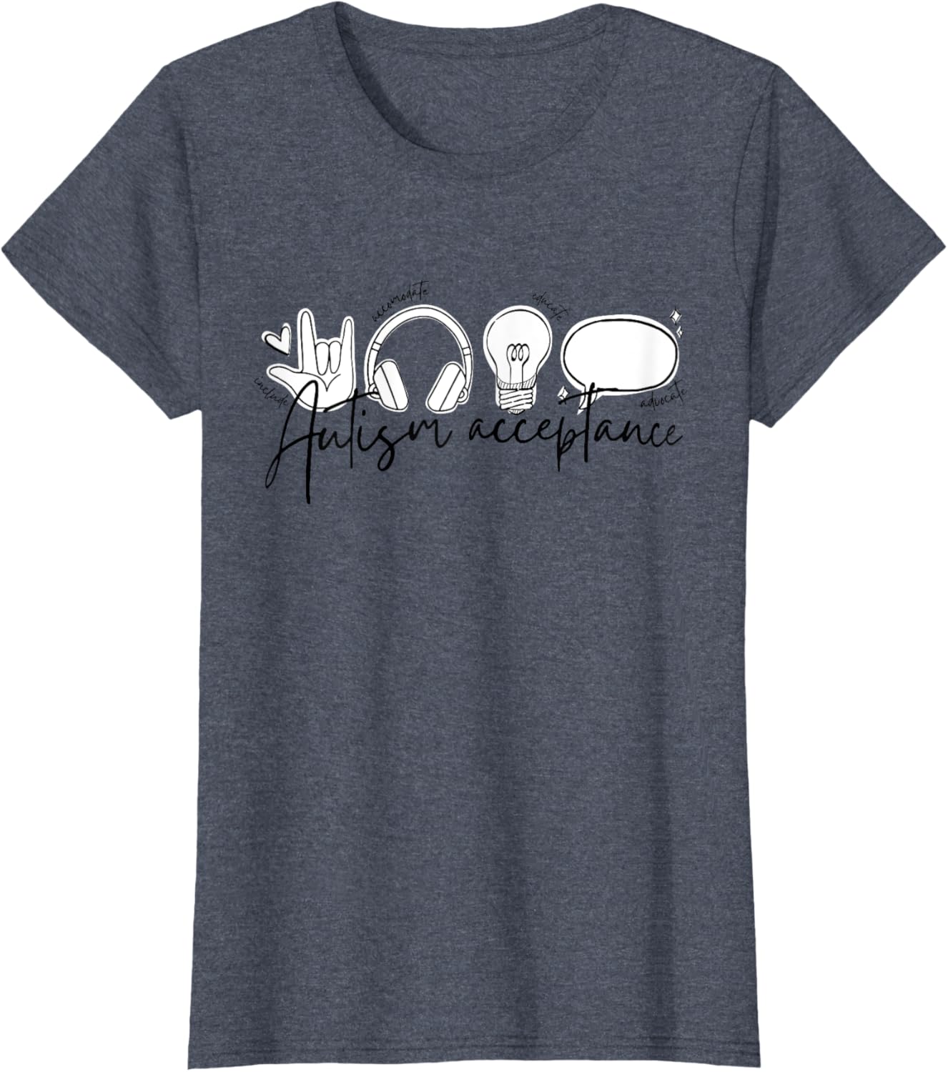 Autism Awareness Acceptance Shirt Support Mom Women Kid