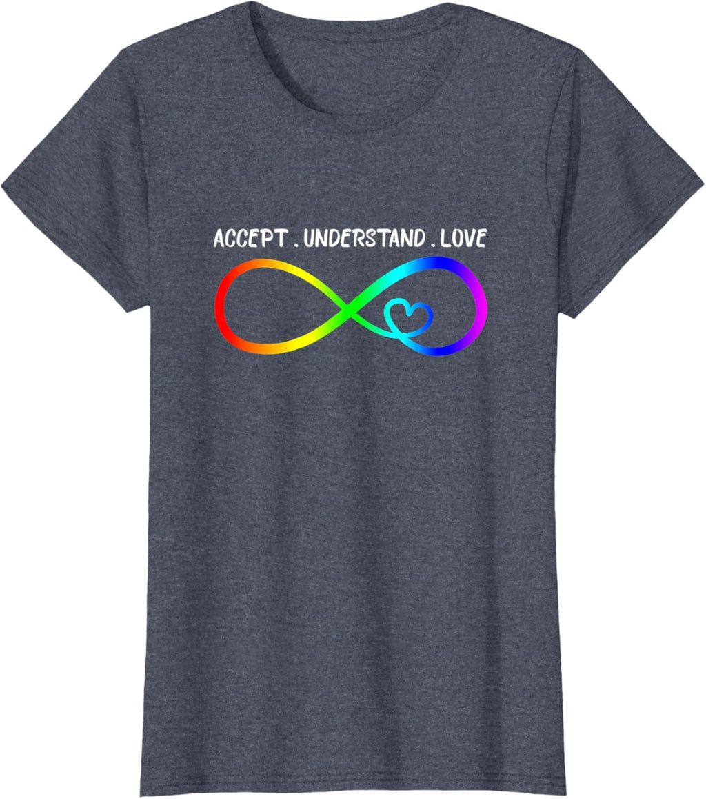 Accept Understand Love Heart Infinity Autism Awareness