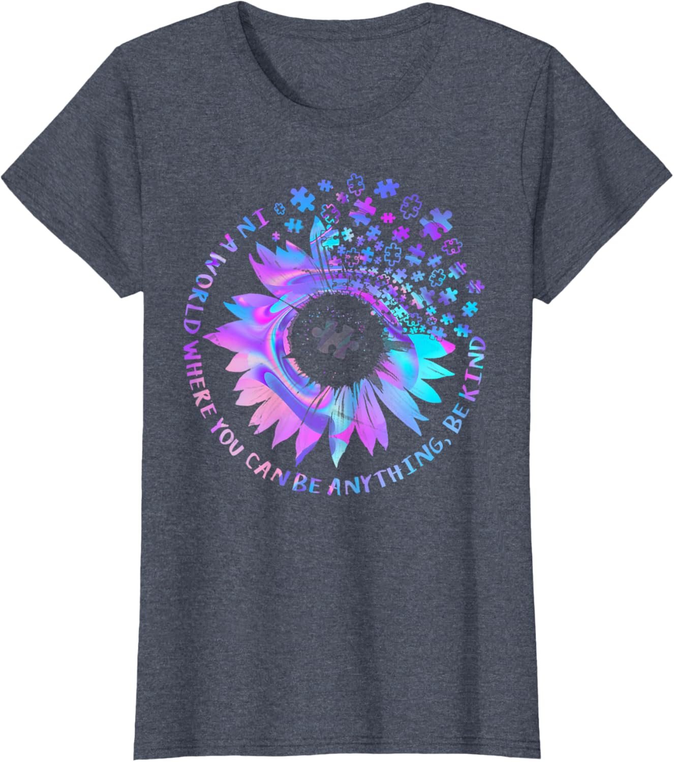 Be Kind Autism Awareness Kindness Sunflower Tie Dye Puzzle