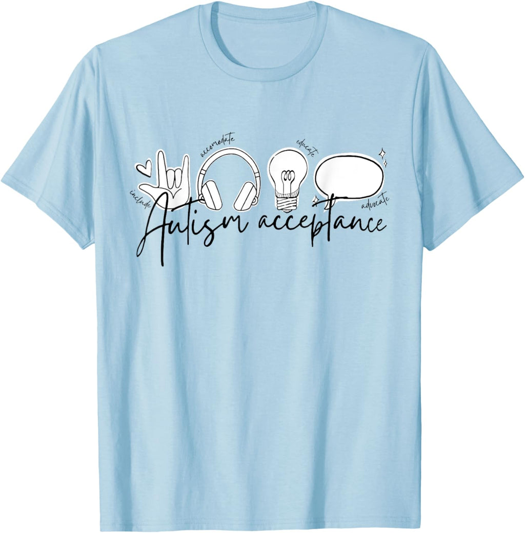 Autism Awareness Acceptance Shirt Support Mom Women Kid