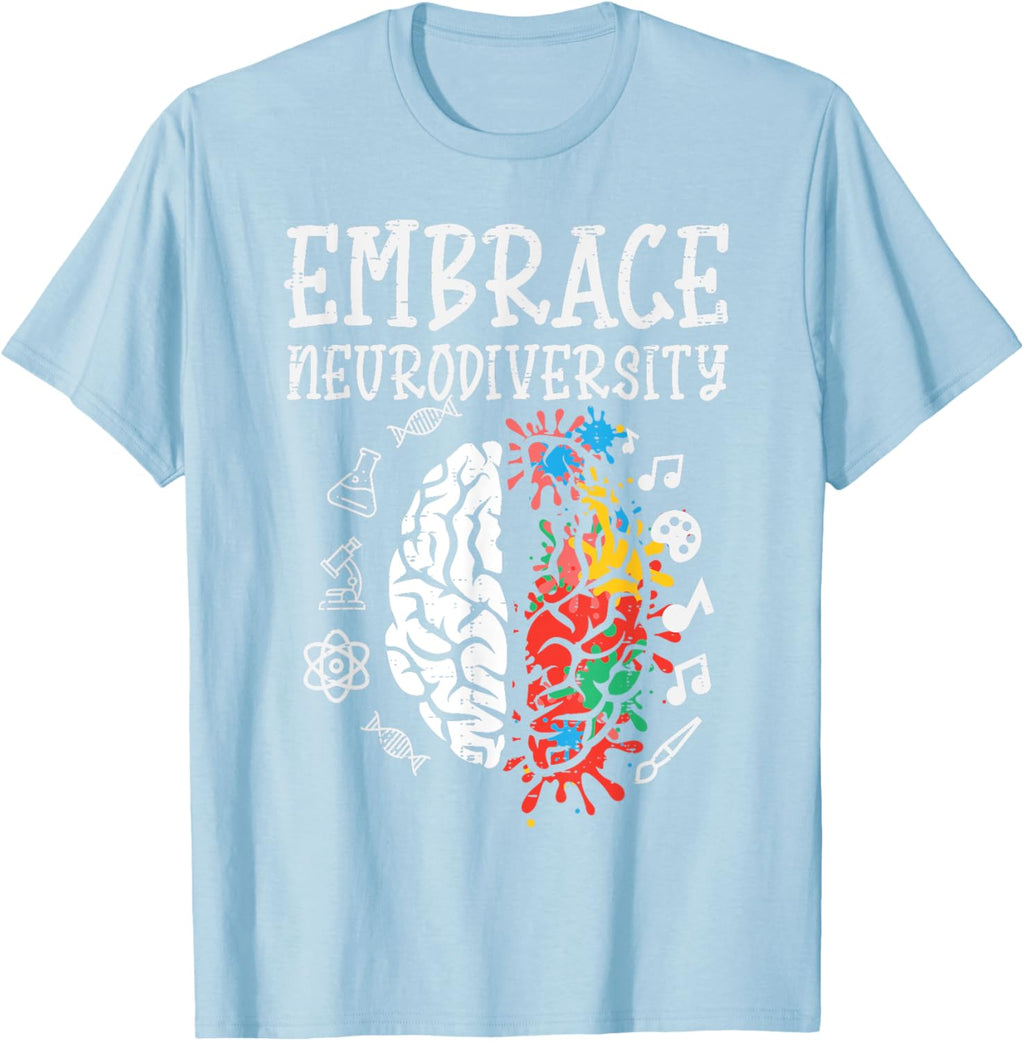 Embrace Neurodiversity Autism Awareness ASD Men Women Kids