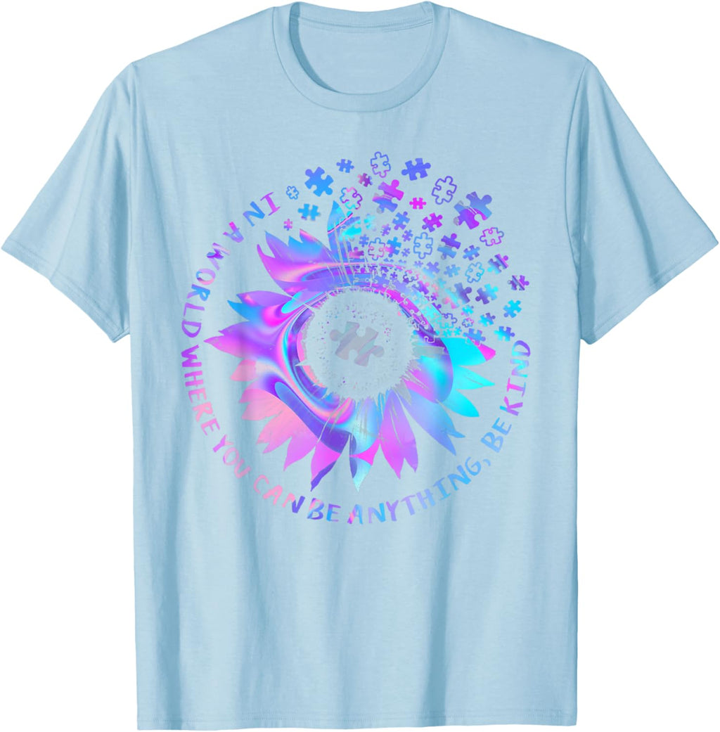 Be Kind Autism Awareness Kindness Sunflower Tie Dye Puzzle