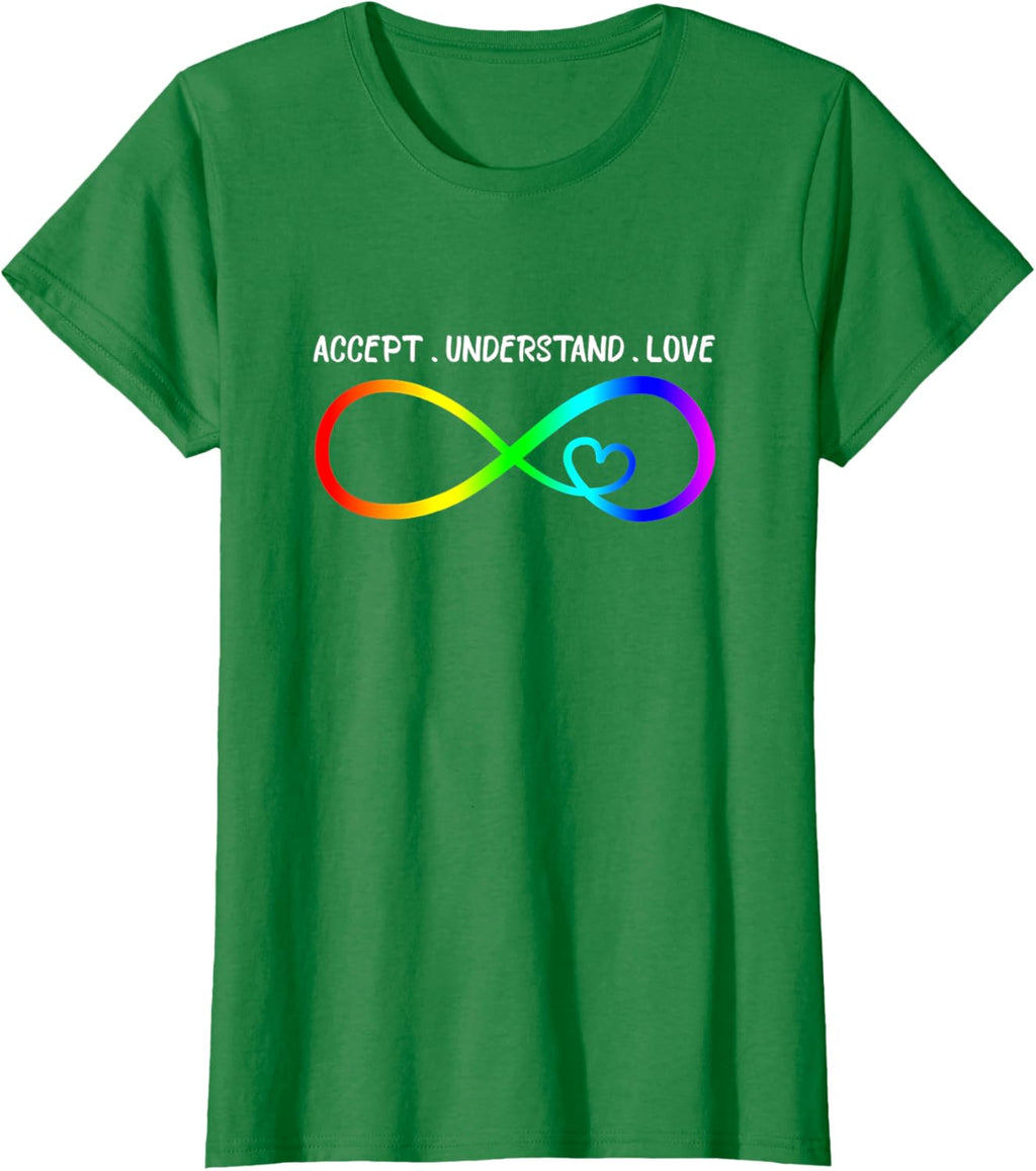 Accept Understand Love Heart Infinity Autism Awareness