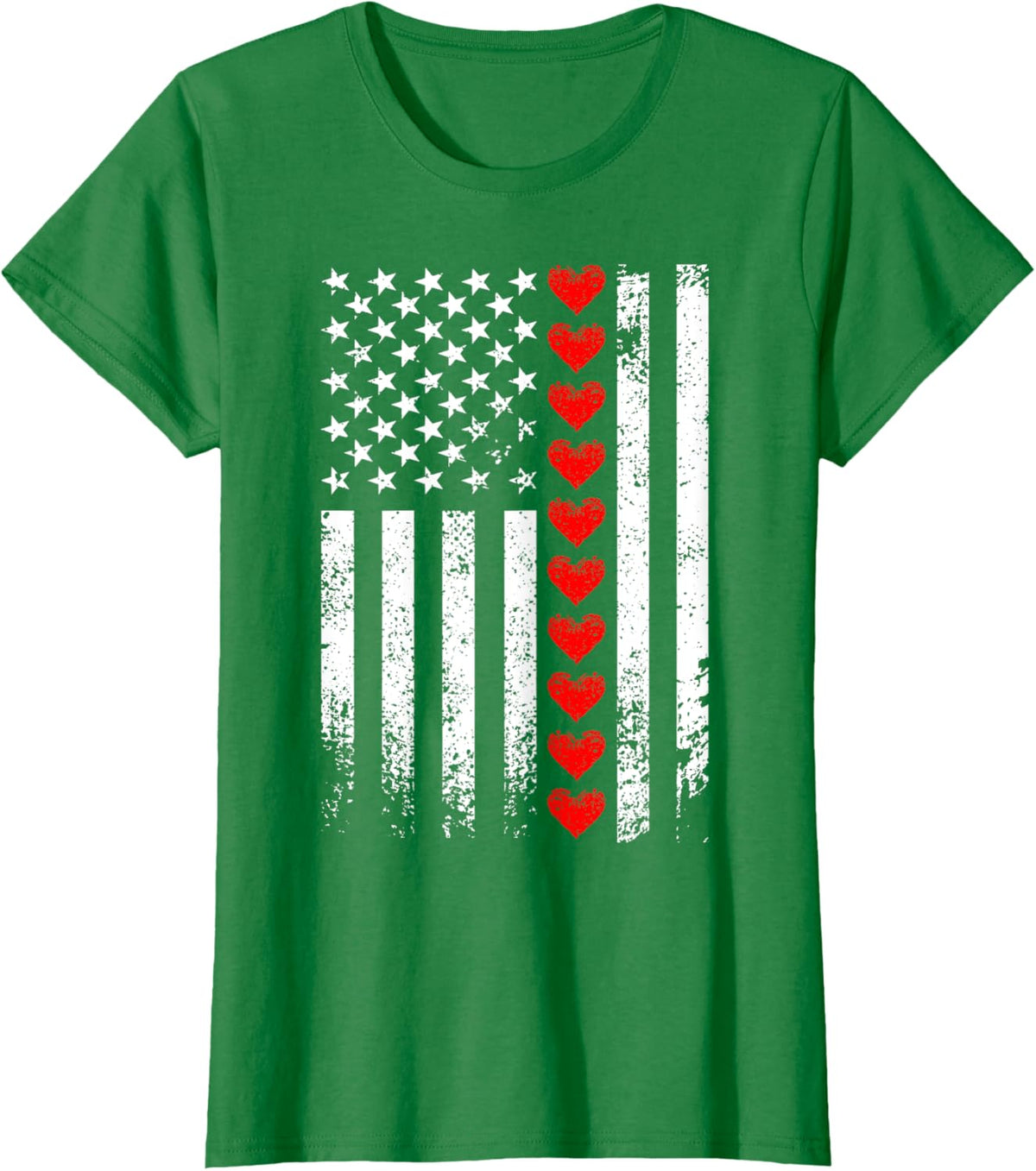 Vintage Valentines Day American Flag Hearts Mens Boys Kids