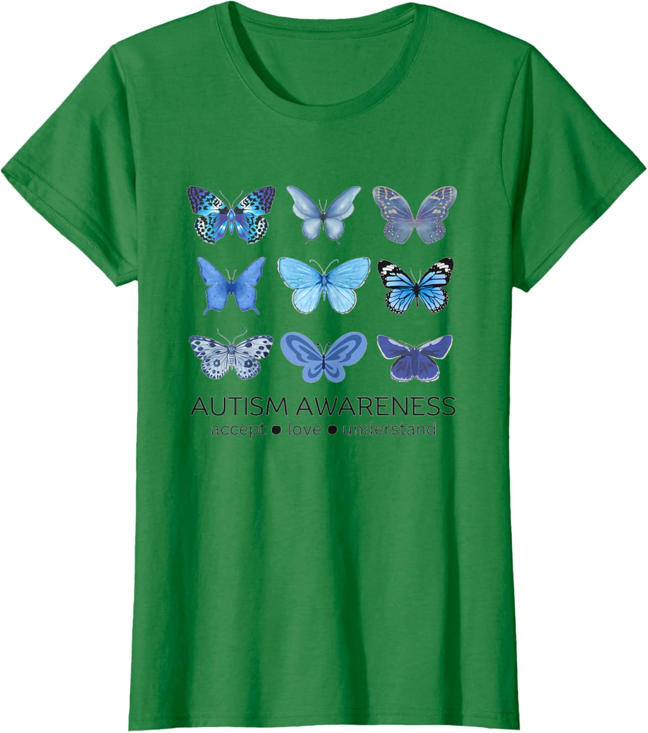 Women In April We Wear Blue Butterfly Autism Mental Health